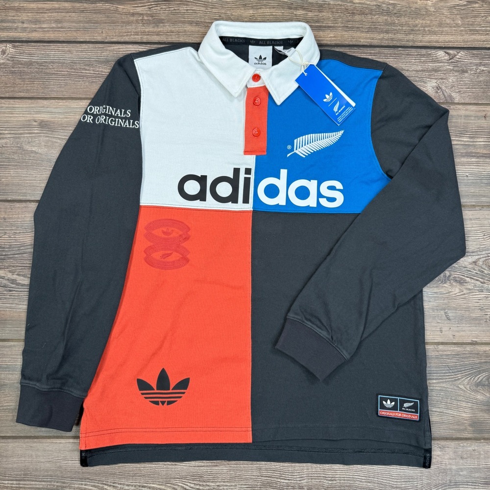 Adidas Mens Rugby Polo Size Small Carbon All Blacks Originals KG4638 NEW